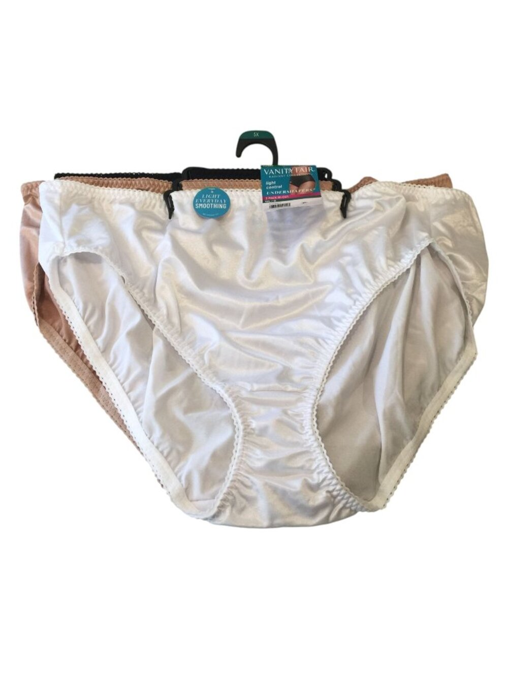 Vanity Fair Ladies 5XL/12 Light Control Hi-Cut Undershapers Set of 3